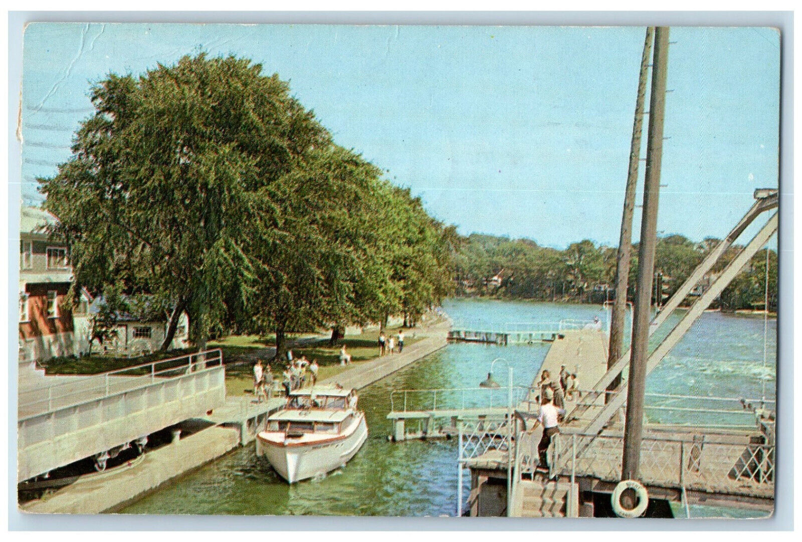 1963 The Locks Hastings Ontario Canada Vintage Posted Colourpicture Postcard