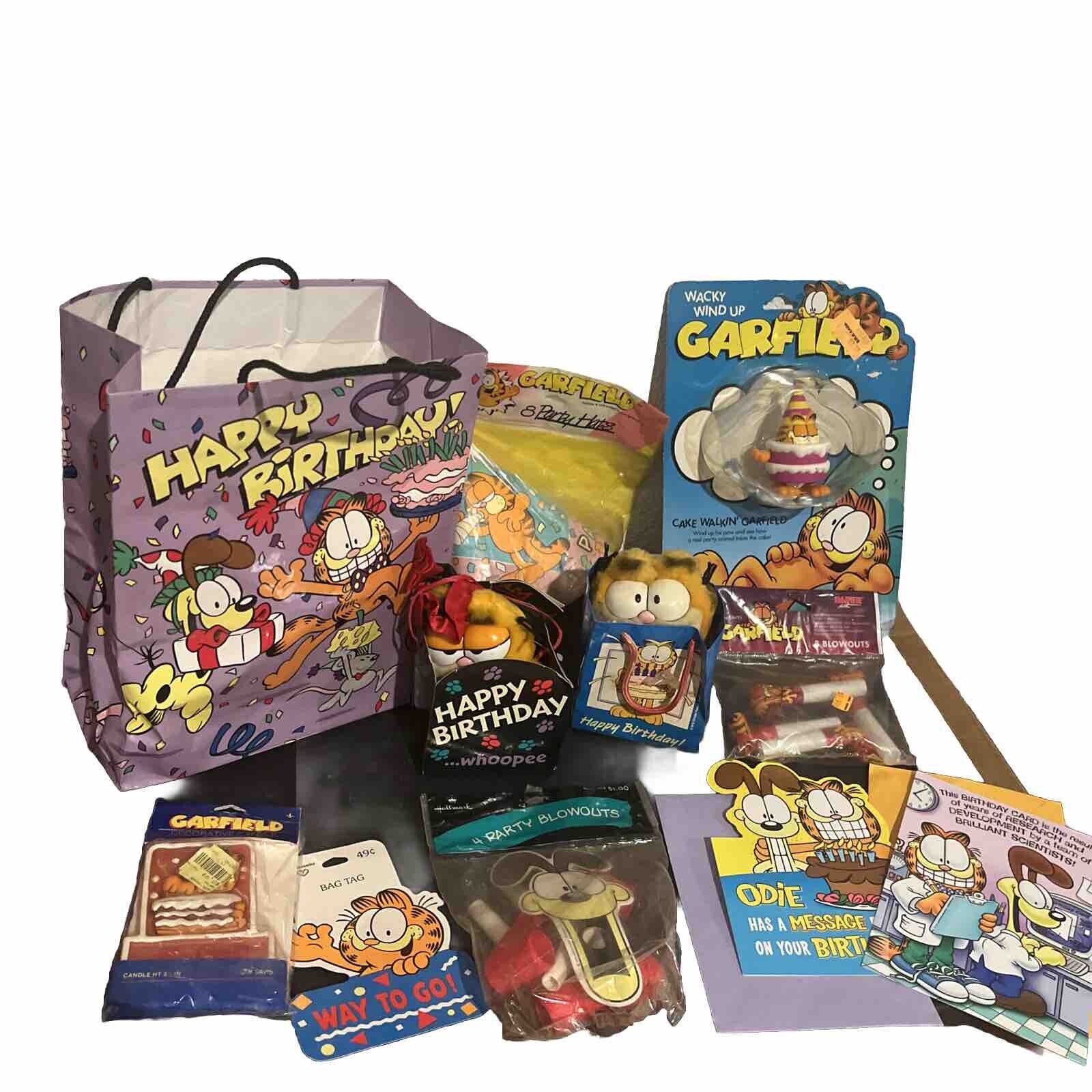 Garfield Happy Birthday Party Items Lot Of  11 Vintage Collectible Items Rare