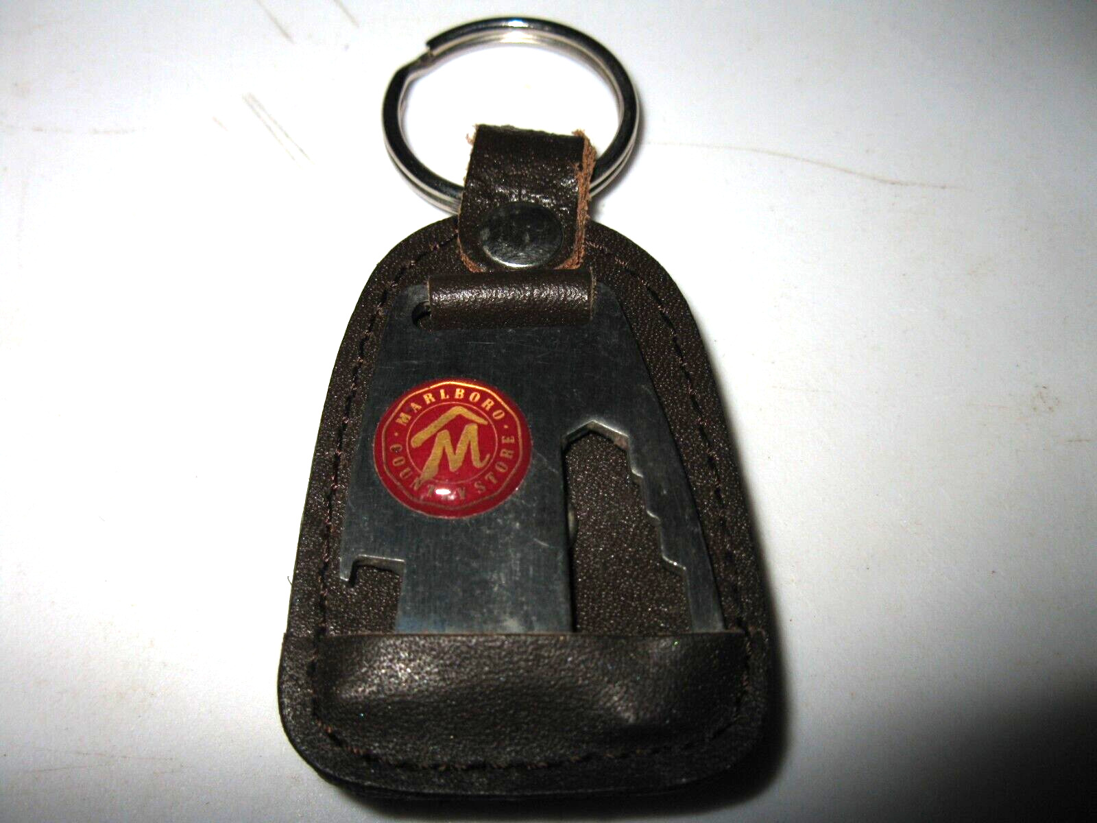 Marlboro Country Store Leather Keyring multi tool opener preowned