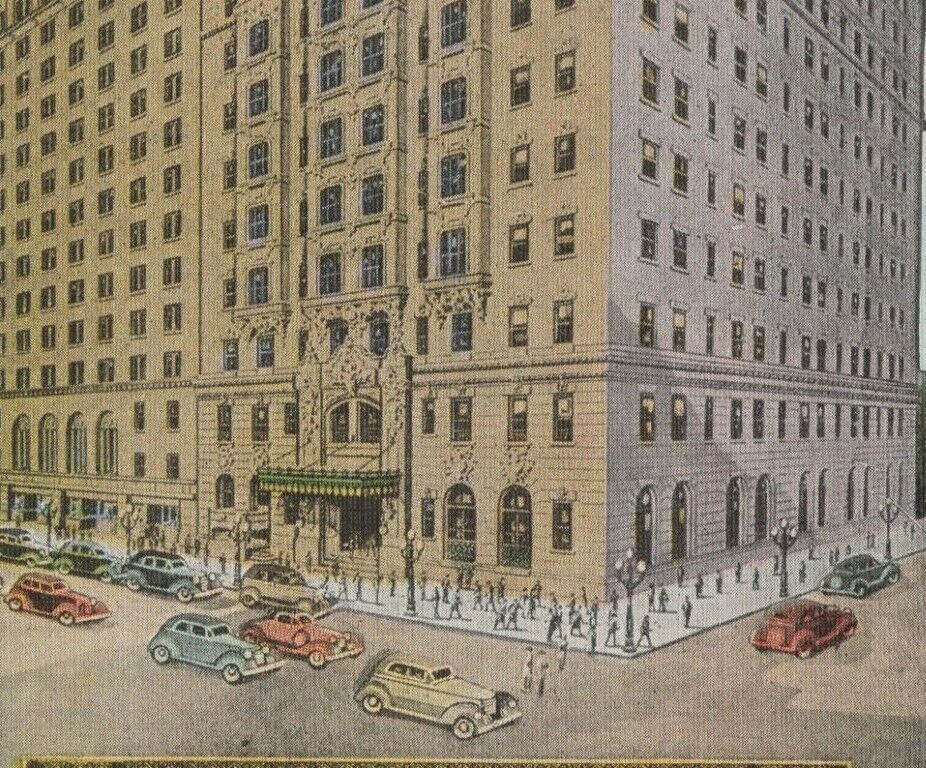 New Hotel Monteleone New Orleans Louisiana autos c1930 linen postcard B58