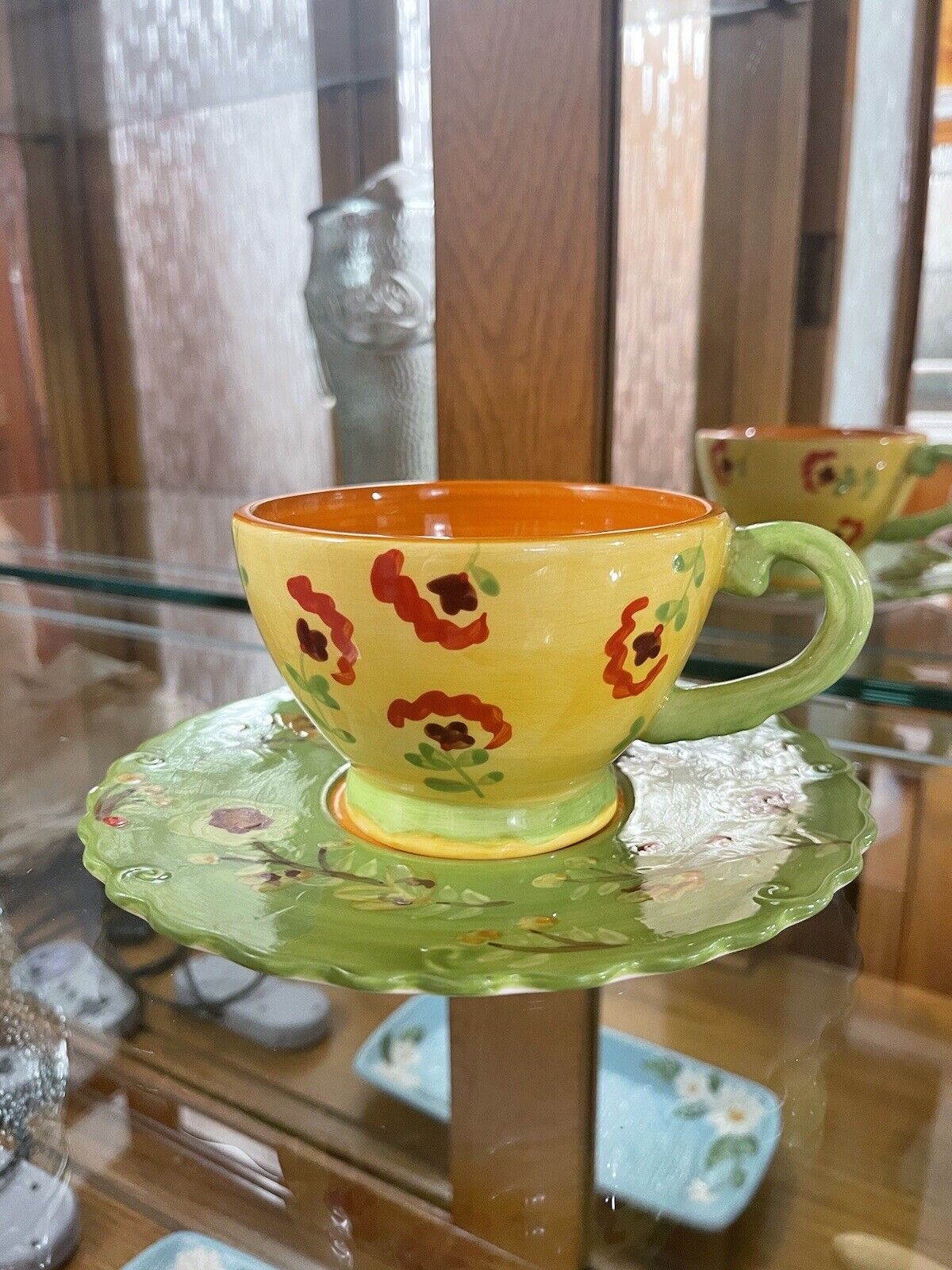 Vintage Hand Painted Floral Cup & Saucer