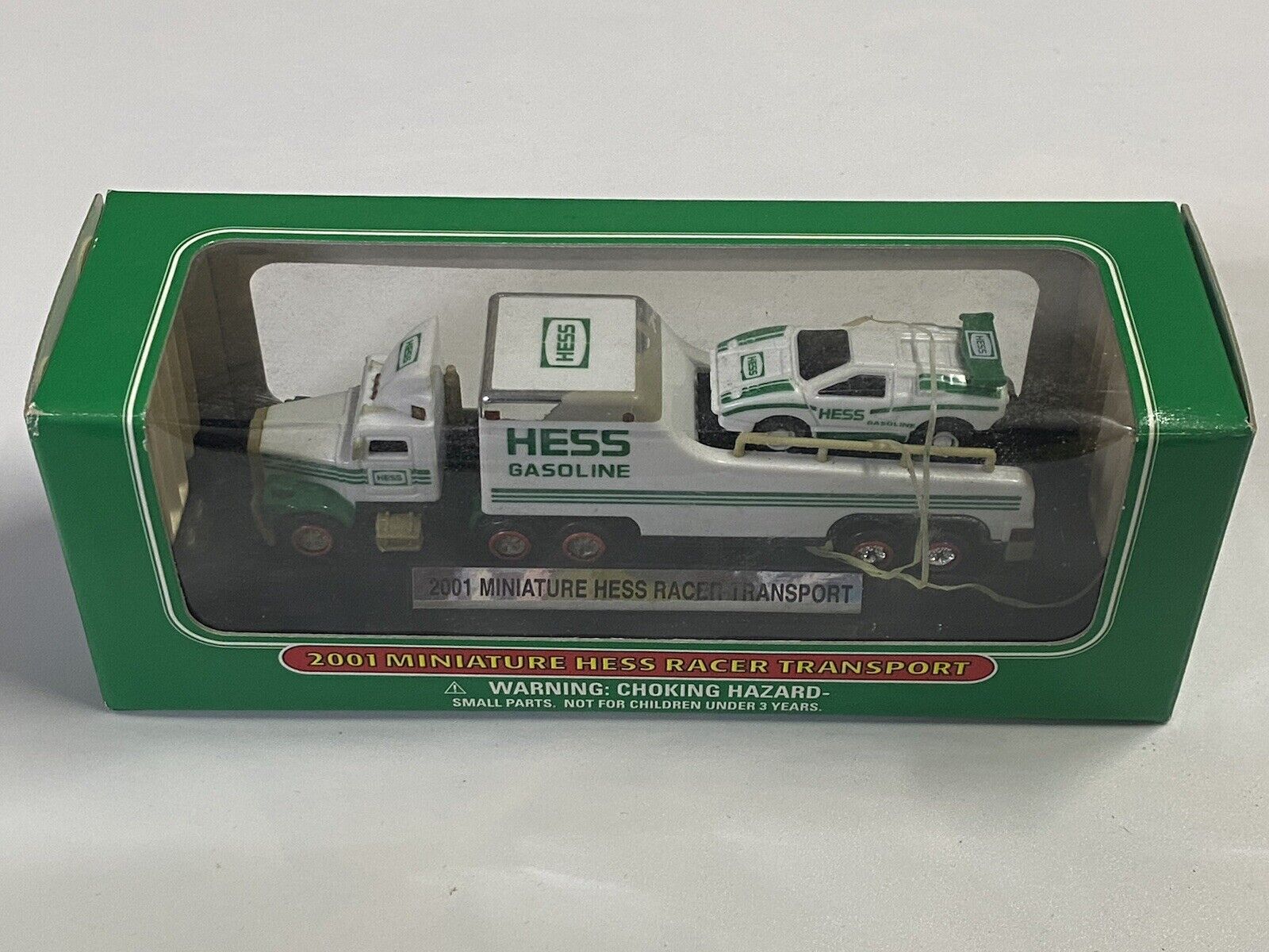 HESS GAS 2001 MINIATURE HESS RACER TRANSPORT COLLECTIBLE NEW IN BOX