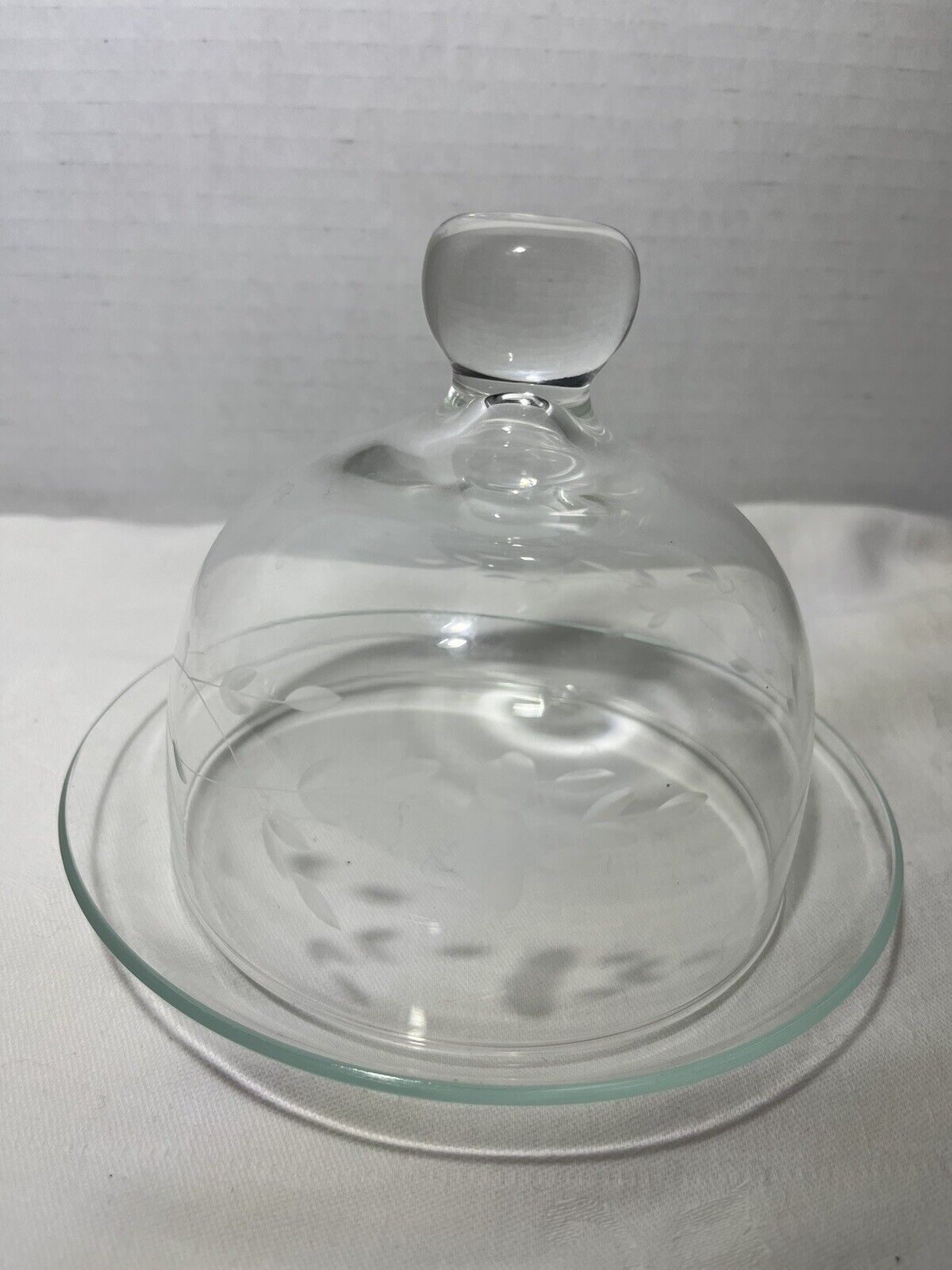 Princess House Heritage Round Covered Butter Dish Or Cheese Ball Plate & Lid