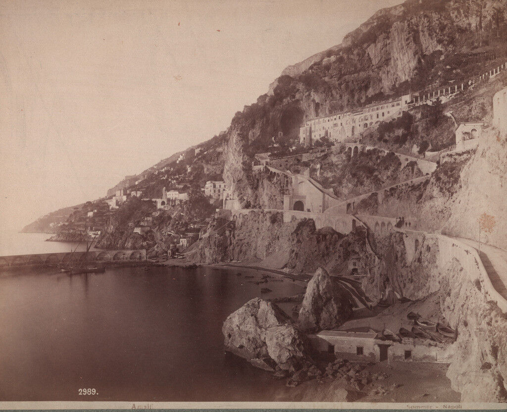 1870s-80s Albumen Print Amalfi Coast, Hotel dei Capuccini by Giorgio Sommer