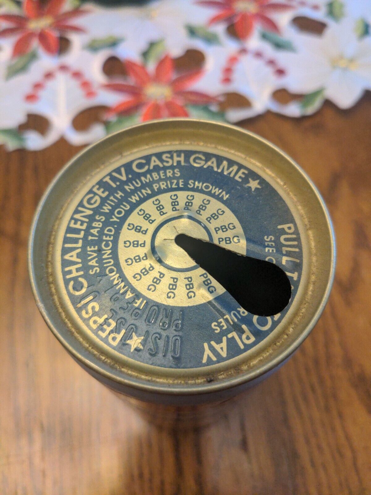 Rare 1980's Pepsi Challenge Printed Top TV Cash Game Can - Missing Pull Tab