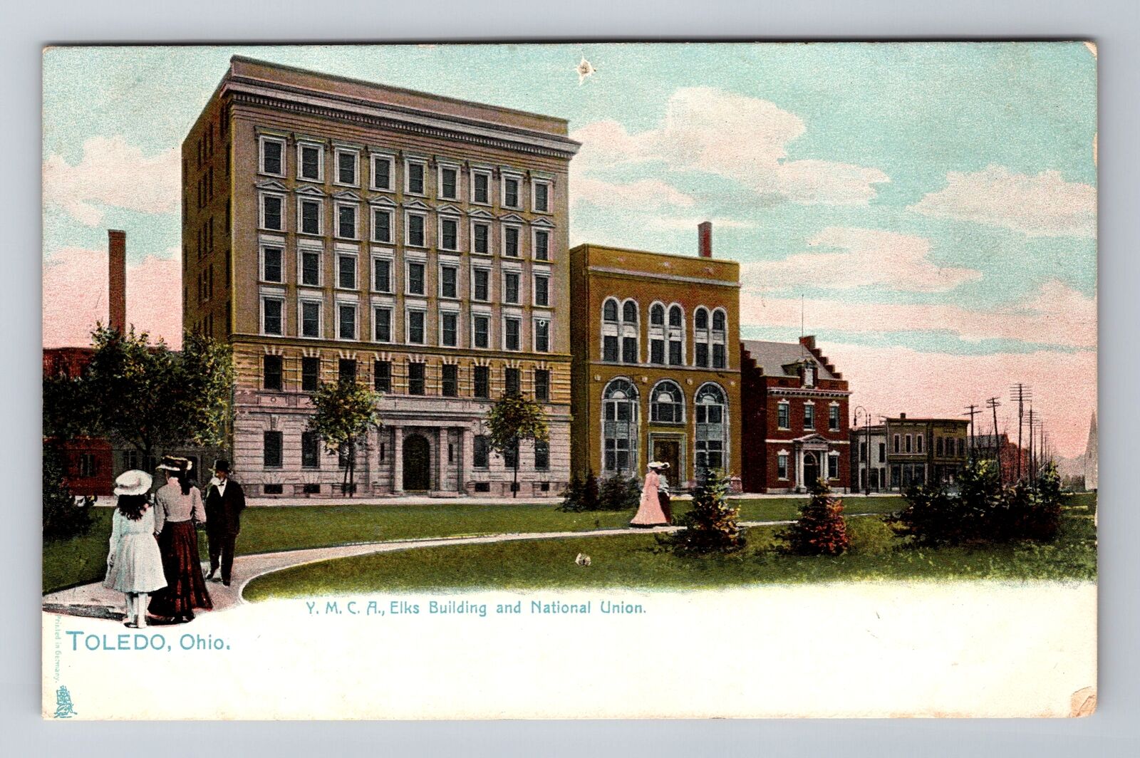 Toledo OH-Ohio, Y.M.C.A., Elks Building, National Union Antique Vintage Postcard