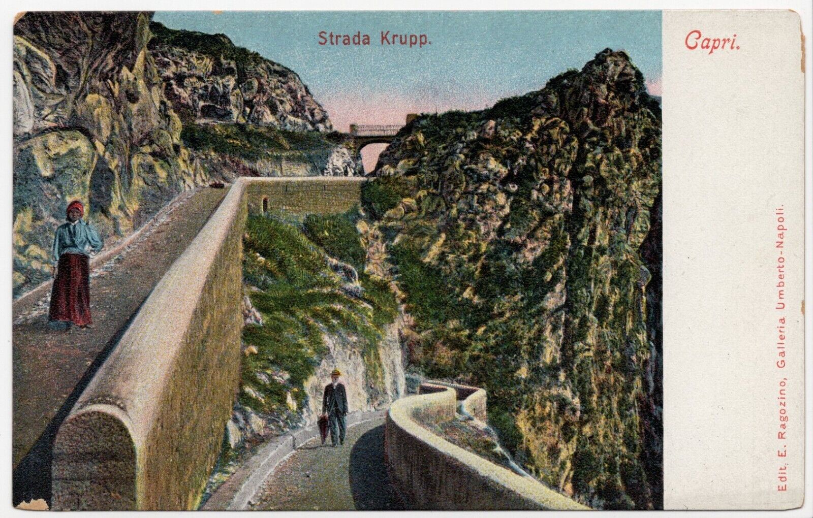 Strada Krupp Capri Italy Undivided Back 1900s Unposted Postcard