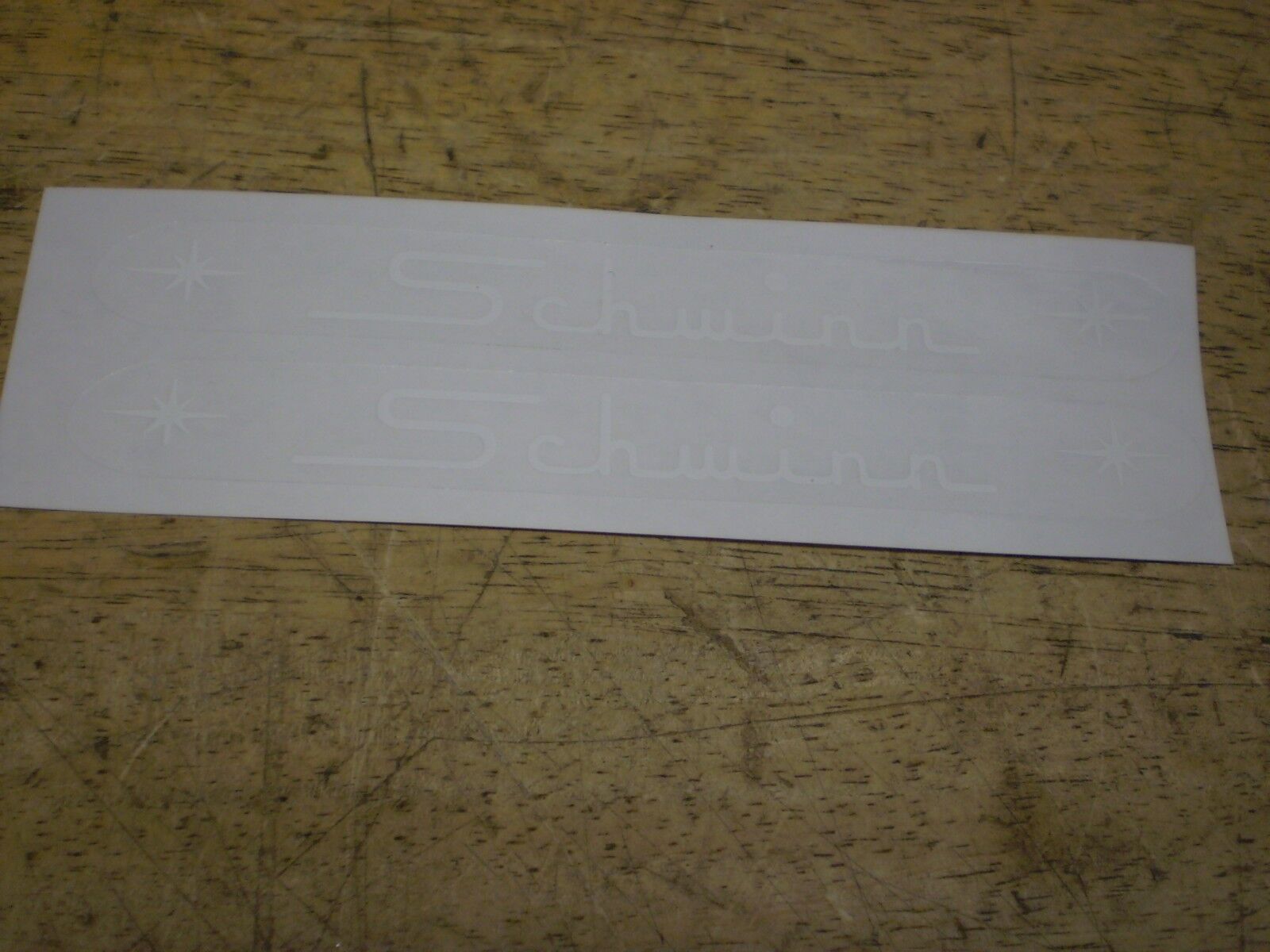 Schwinn Approved  White Small Script Slimline Bicycle Peel & Apply Decal Set