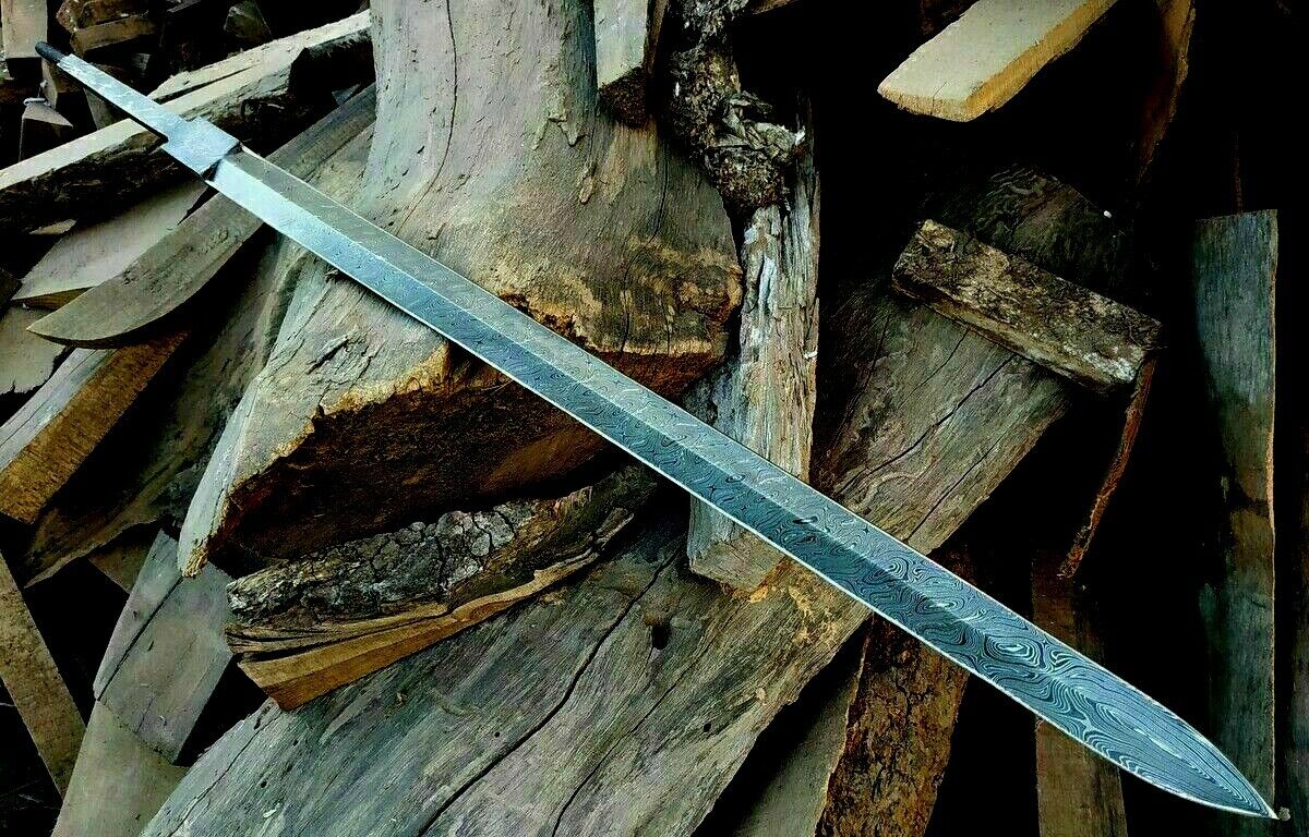 Custom Handmade Knife King\'s Damascus Steel Double edge Sword Blank 