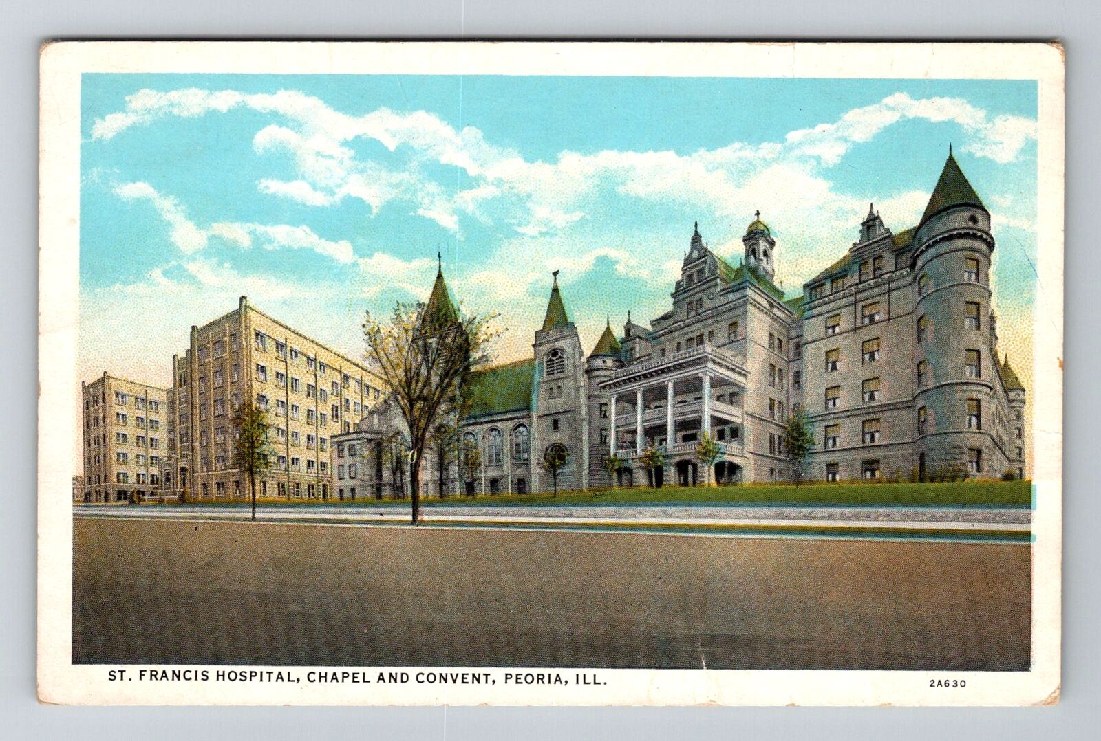 Peoria IL-Illinois, St Francis Hospital Chapel Convent Antique Vintage Postcard