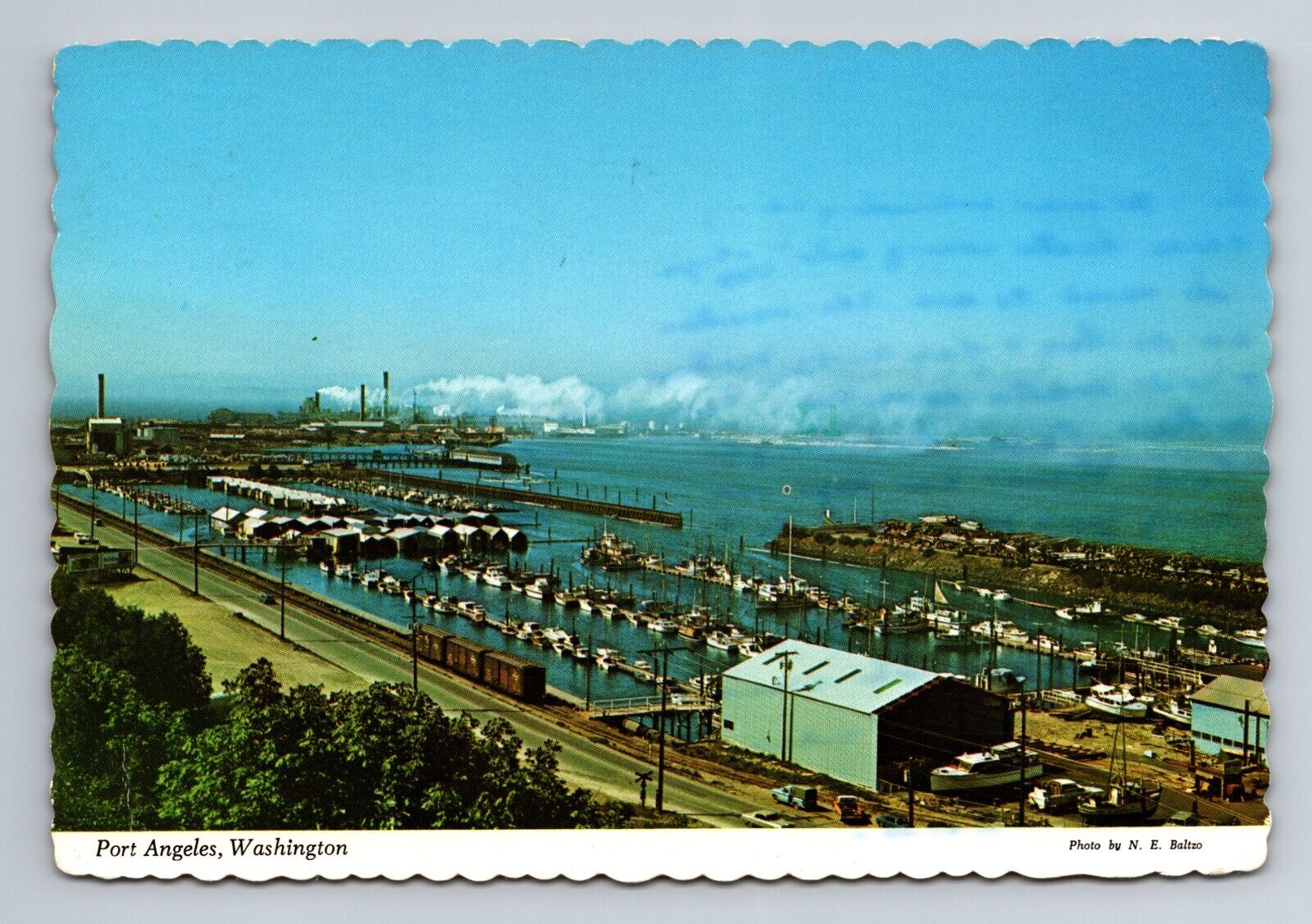 Port Angeles Washington Aerial View Continental Postcard