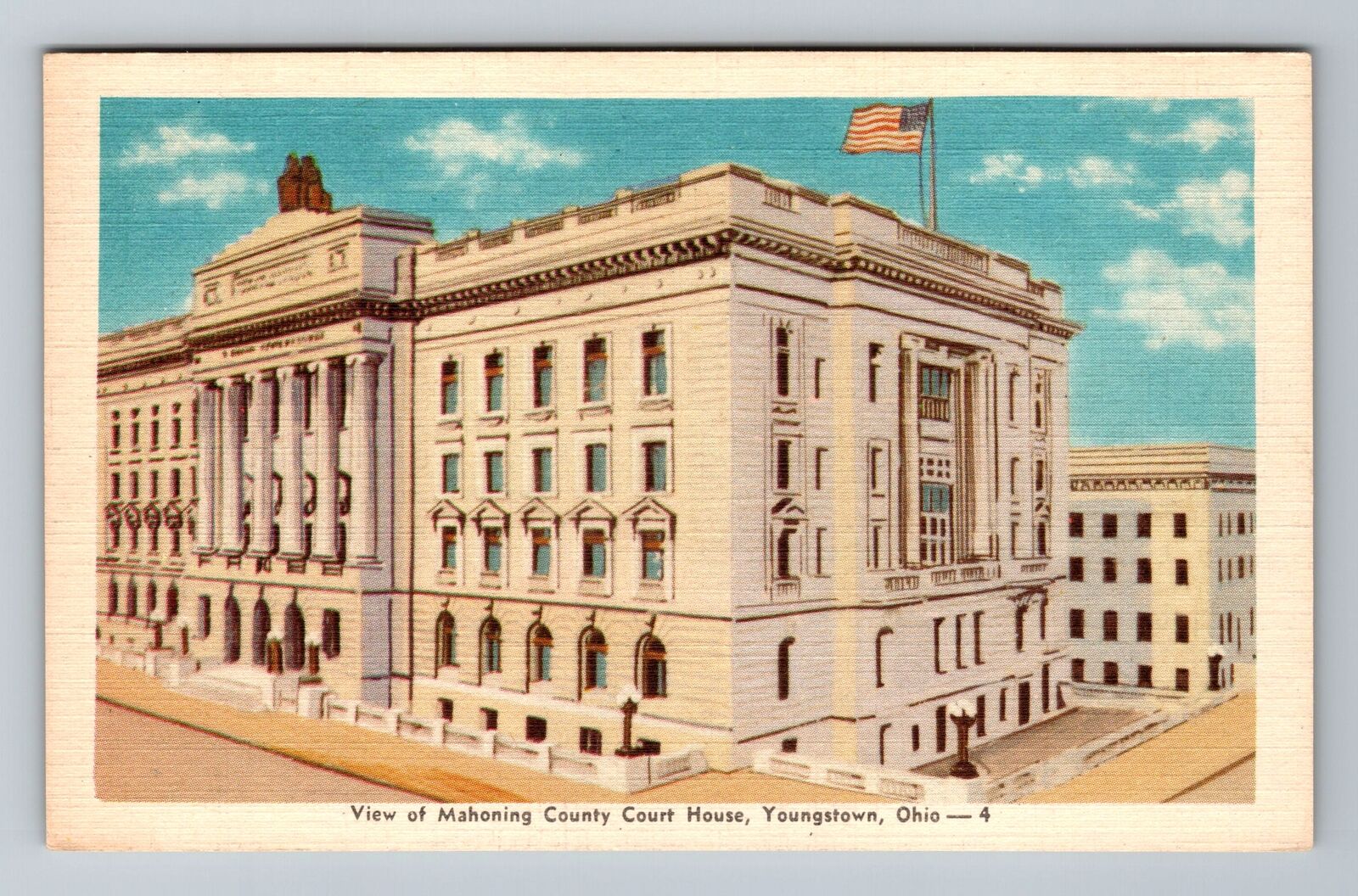 Youngstown OH-Ohio, Mahoning County Court House, Antique Vintage Postcard
