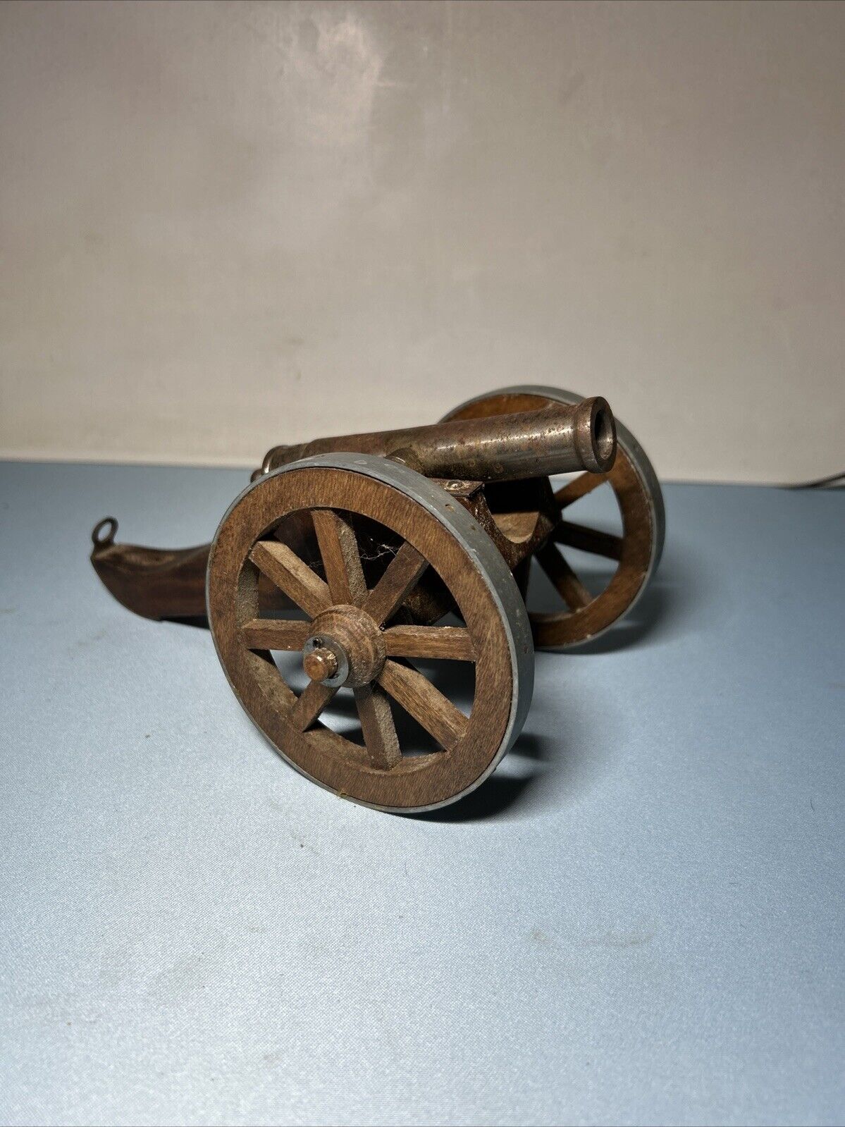 Vintage Metal Miniature Cannon Wood Wheels .50