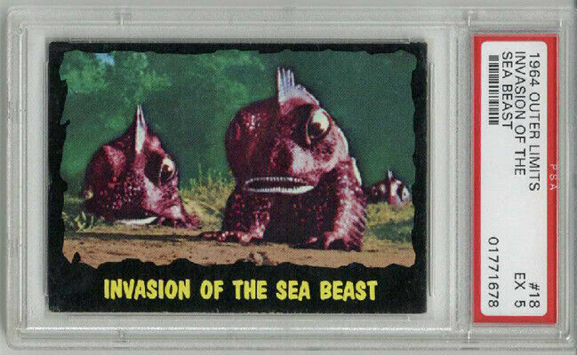 1964 TOPPS BUBBLES OUTER LIMITS #18 INVASION OF THE SEA BEAST PSA 5 LOW POP RARE