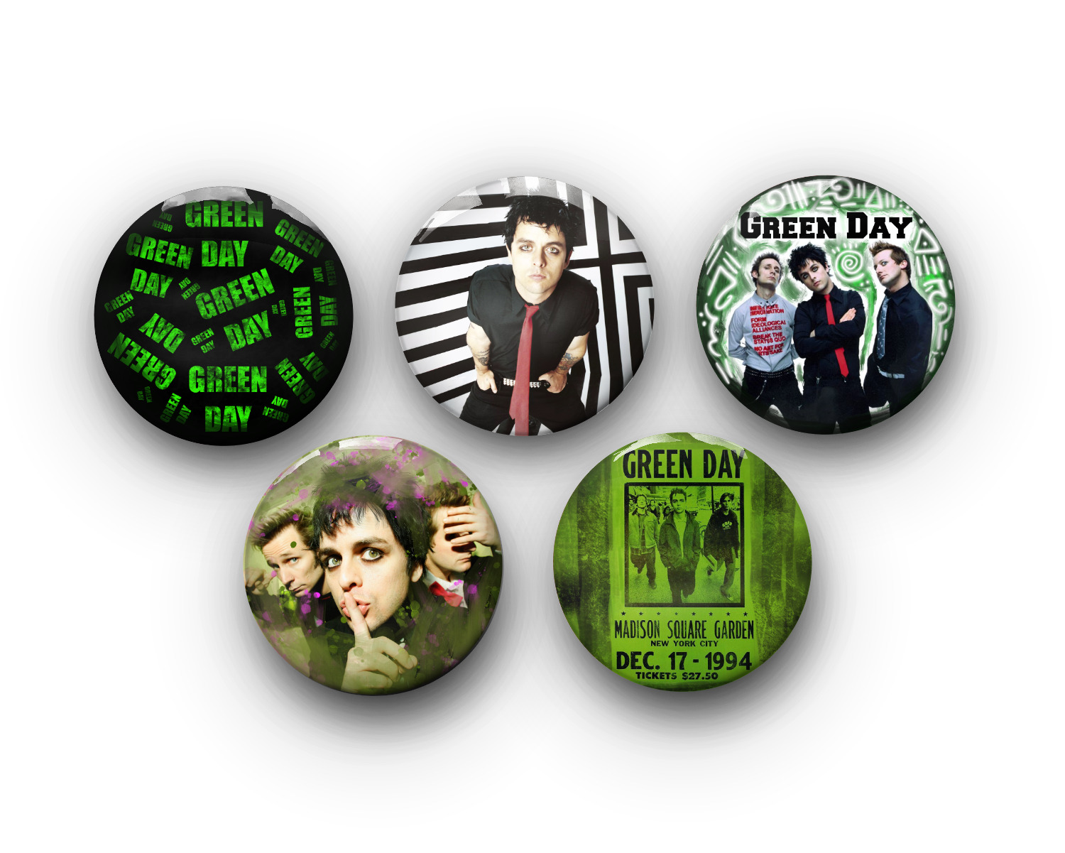 Green Day Pin Badges | Band Pins | 3.2cm Button Badge | Fan Gift |