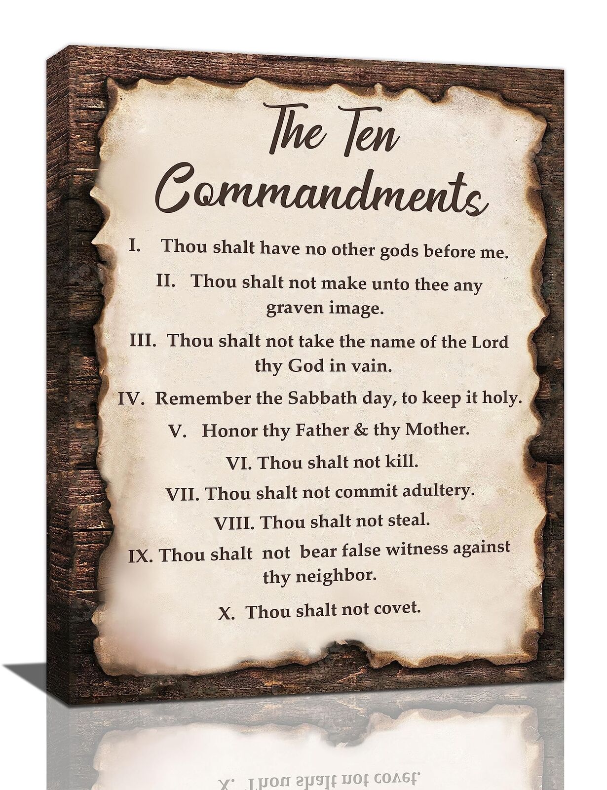 The Ten Commandments Decor Wall Art 10 Commandments Bible Verse Christian Rel...