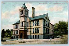 Port Washington Wisconsin Postcard High School Exterior Building c1910 Vintage picture