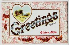Old ELKTON Ohio Postcard Greetings Columbiana Co Lisbon picture