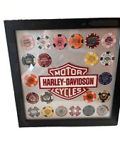 Lot of 22 Harley Davidson Poker Chips With  Harley Davidson Display Excellent picture