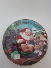 2001 Miniature Avon Christmas Plate  Ornament,  A Visit With Santa,  Porcelain picture