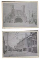 2 Ca. 1890s Salem MA Blizzard Snow Storm Photos Essex St Railroad Station Mass picture