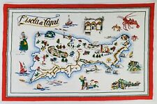 Isle of Capri Italy Souvenir Wall Hanging Linen Textile Decor Anacapri L'Isola  picture