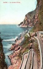 Vintage Postcard 1910's La Strada Krupp  Hairpin Turn Paved Footpath Capri Italy picture