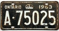 *BARGAIN BIN*  1963 Ontario License Plate #A-75025 picture