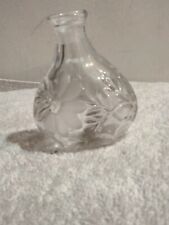 VINTAGE Princess House Clear Glass Etched Clear And Frosted PERFUME BOTTLE 3.5