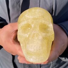 1.37kg Natural citrine skull Quartz Crystal carved skull Reiki healing WK638 picture