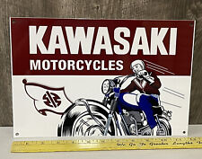 Kawasaki Motorcycles Metal Sign Dirt Bike Ride Race Street Tank Gas Oil picture