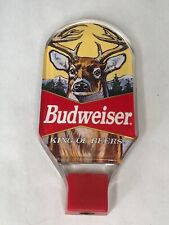 Vintage Budweiser Buck & Antlers Beer Tap Handle Acrylic Two sides Deer Hunting picture