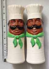 Sittre Ceramics Salt Pepper Shakers African American Chef figure 1970s  8