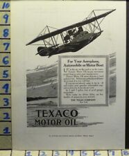 1915 TEXACO MOTOR OIL BOAT AUTO AVIATION AIRCRAFT PLANE PILOT VINTAGE AD K36 picture