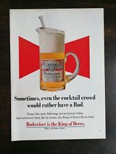 Vintage 1969 Budweiser The King of Beers Full Page Original Ad 324 picture