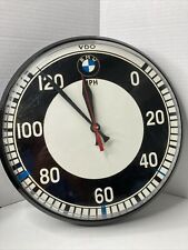 Vintage BMW Wall Clock VDO MPH Speed Logos Chaney Instruments USA Made RARE picture