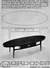 Gordon's Furniture Mid-Century Modern Table ELEGANCE Johnson City 1958 Print Ad picture