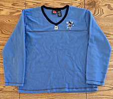 Mickey Unlimited VTG Womens Fleece Mickey Mouse Blue Pullover Embroidered XL picture