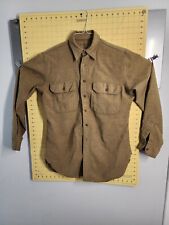 Vintage 1940's US Army Shirt Mens 15-34 Green Wool Winter Field Uniform WW2 USA picture