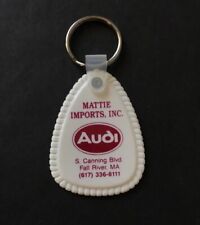 Vintage Audi Dealer Keychain MATTIE IMPORTS Key Fob Ring FALL RIVER, MA. picture