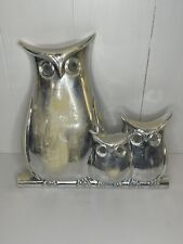 Vintage 1970's Owl Family Wall Decor Hanging Plastic MCMLXXV Made In USA picture