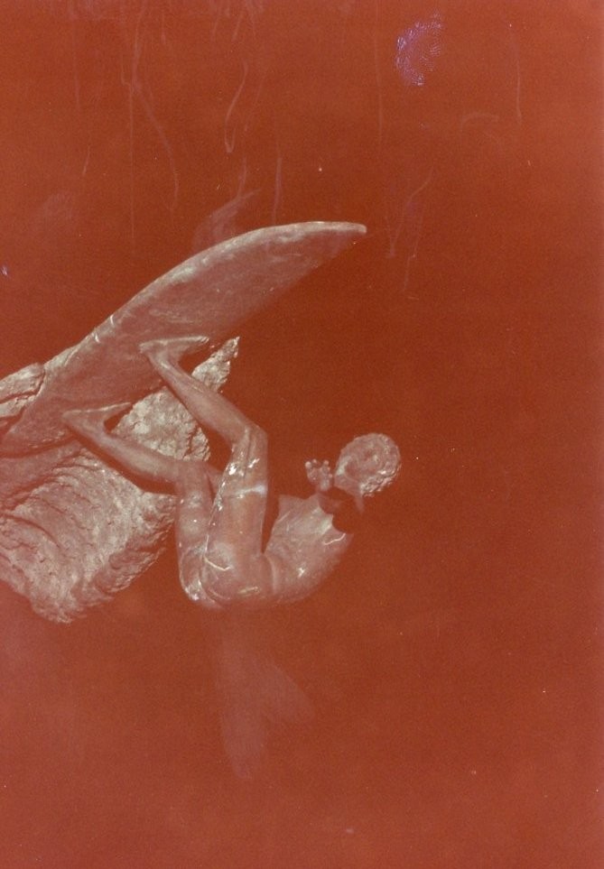Huntington Beach Pier Snapshot 1990s Photograph Illuminated Surf Statue