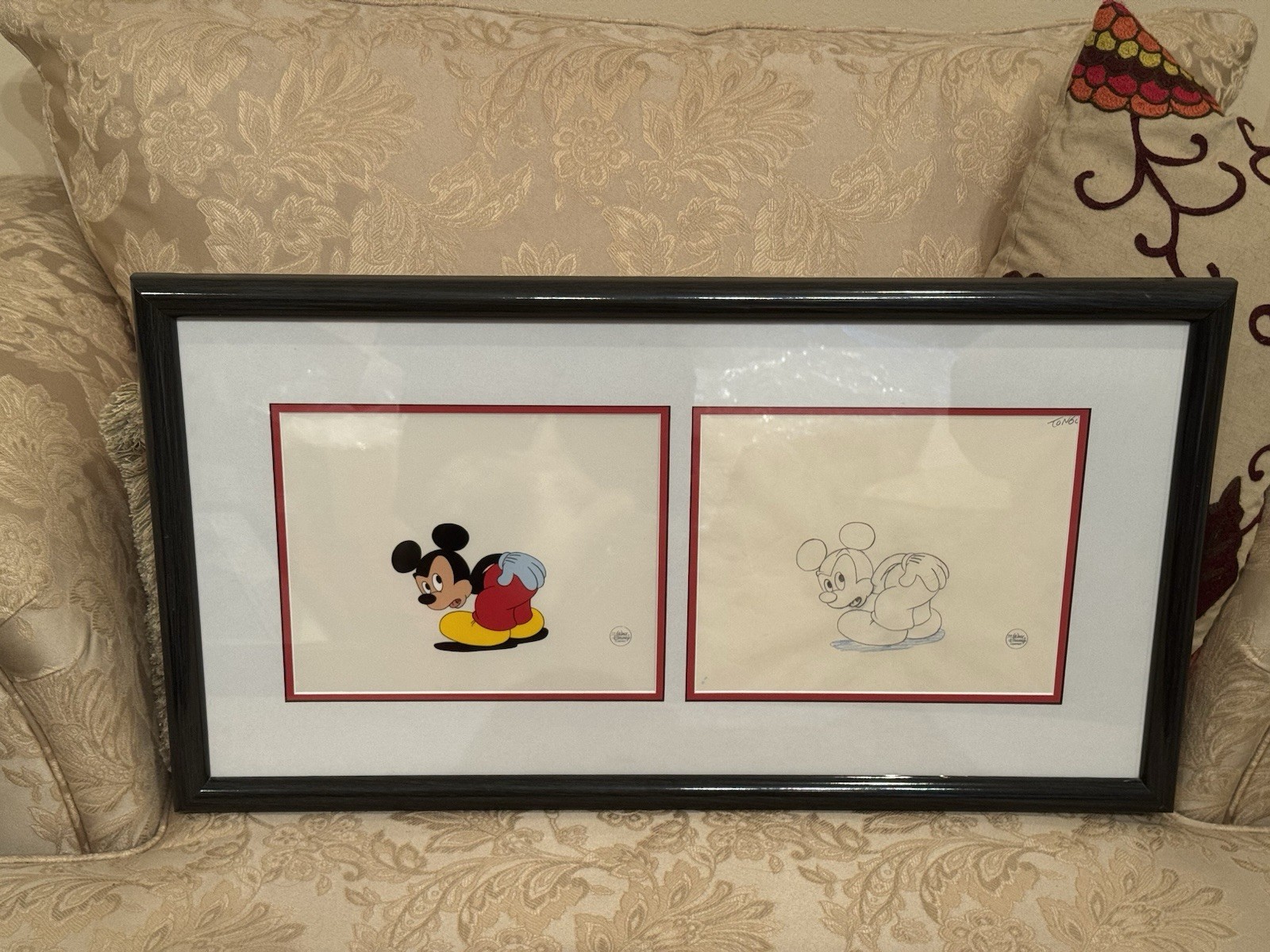 Mickey Mouse Production Cel And Drawing Mickeys 60th Birthday 1988 Awesome Rare