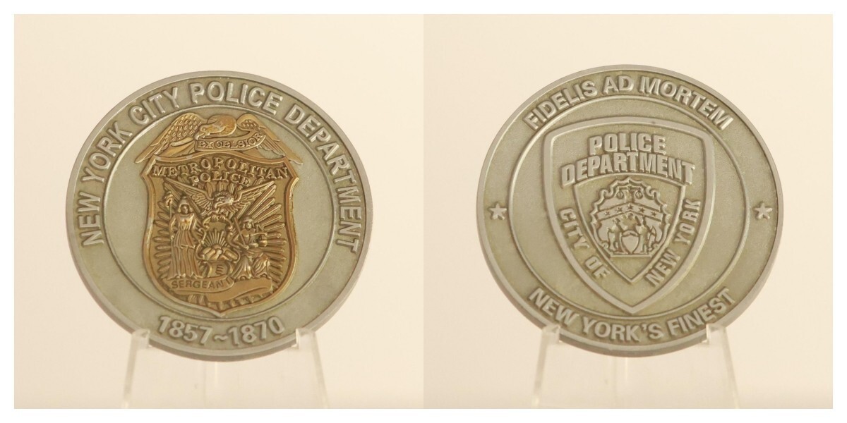 NYPD Sergeant 1857-1870 Fidelis Ad Mortem Police Challenge Coin  4#K