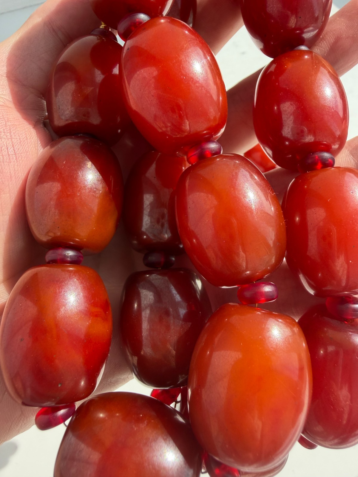 Vintage Bakelite Beads and a bracelet (1949) by Catalin Faturan weight: 285 gram