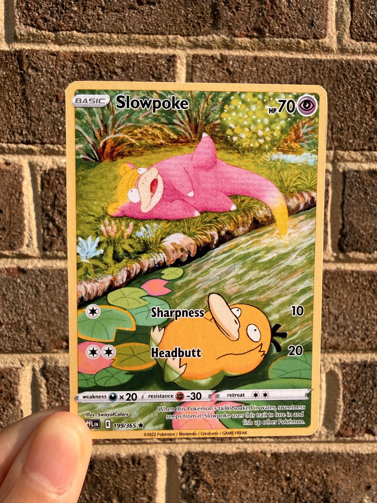 Slowpoke and Psyduck Fan Art Trading Card Handmade Custom Collectible Card