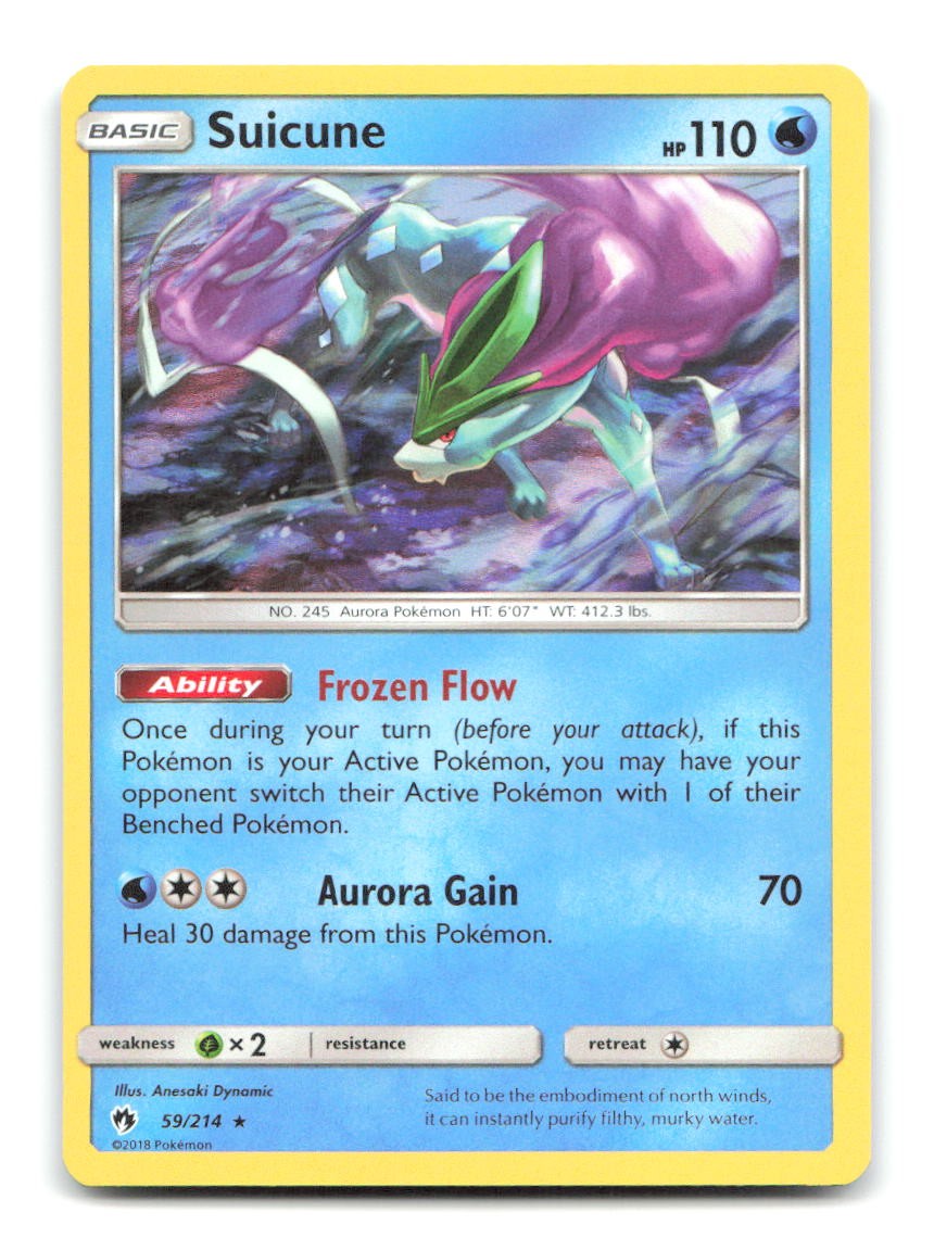 Suicune 59/214 Holo R Lost Thunder Pokemon LP