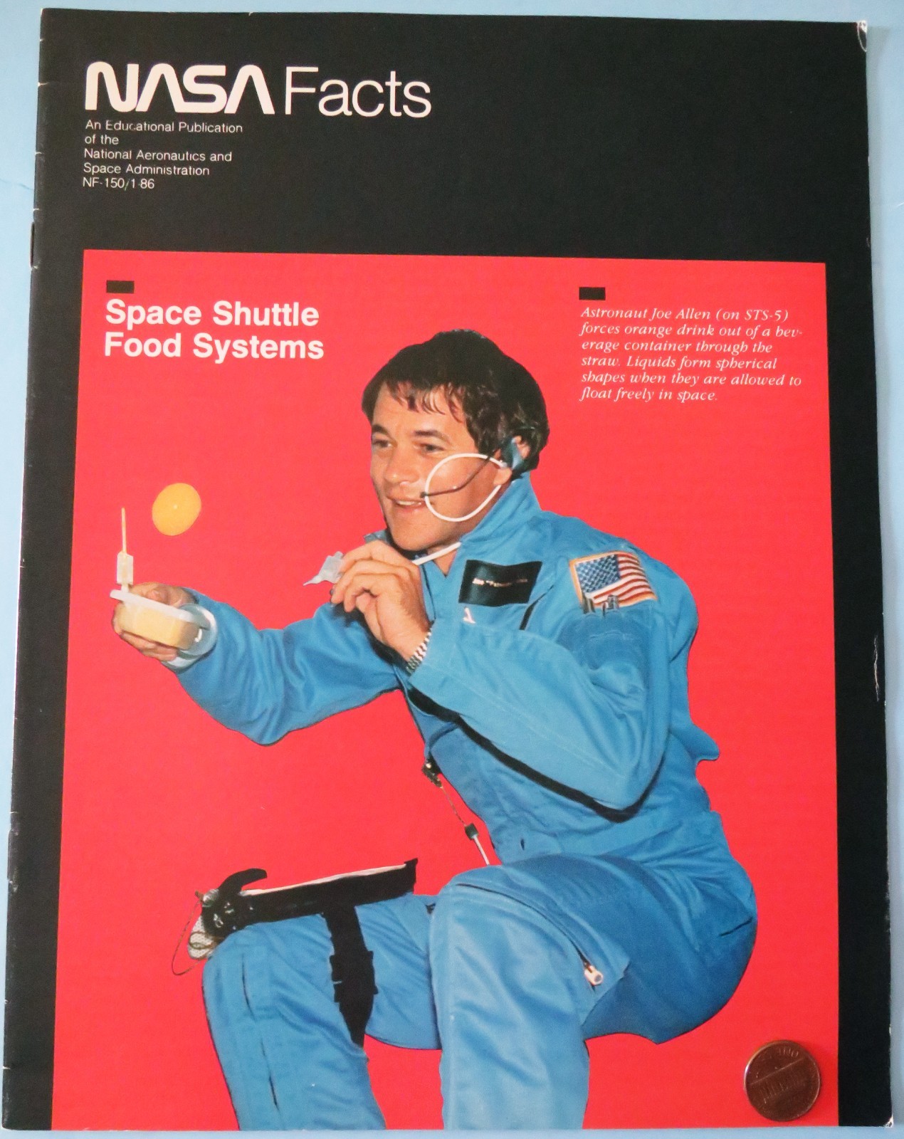 NASA Publication \'86 vtg NASA FACTS Space Shuttle Food Systems Astronaut STS-5