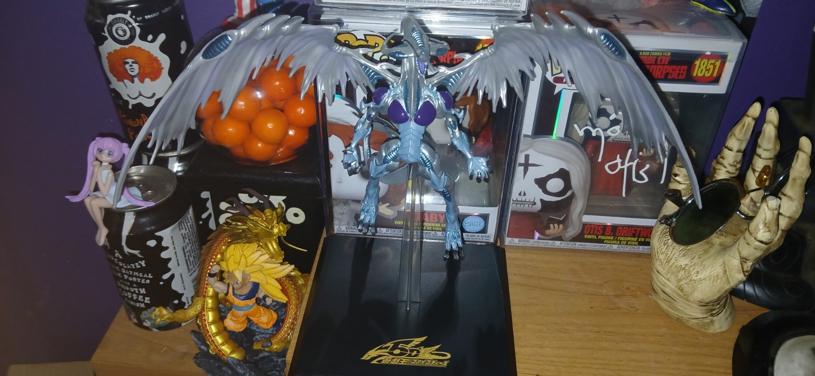 Yugioh 5ds Stardust Dragon Statue Action Figure With Base Japanese Imported