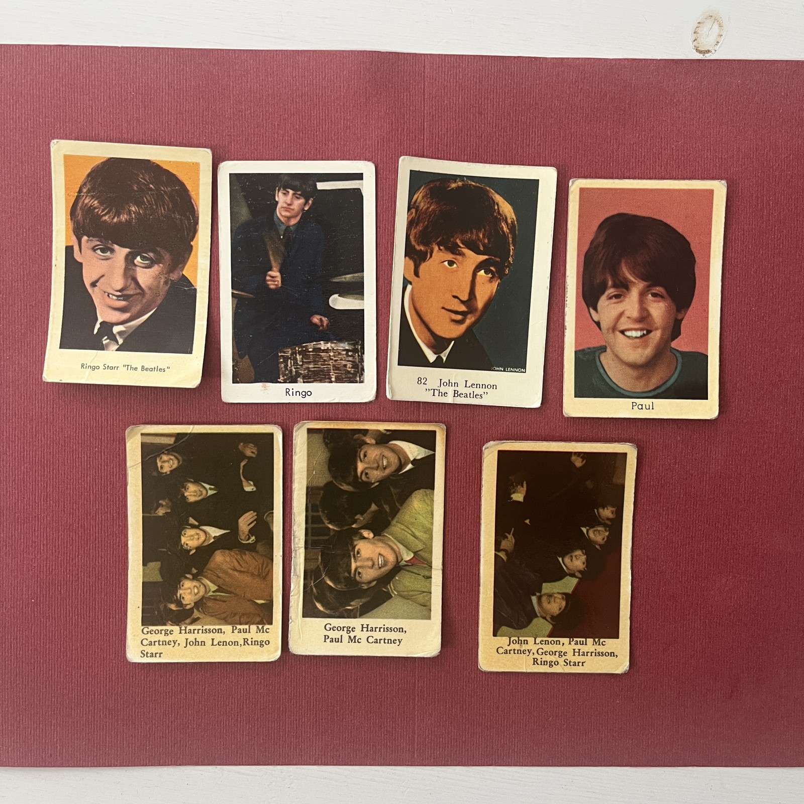 The Beatles John Lennon Paul McCartney Vintage Dutch Gum Cards Poor Lot (7)